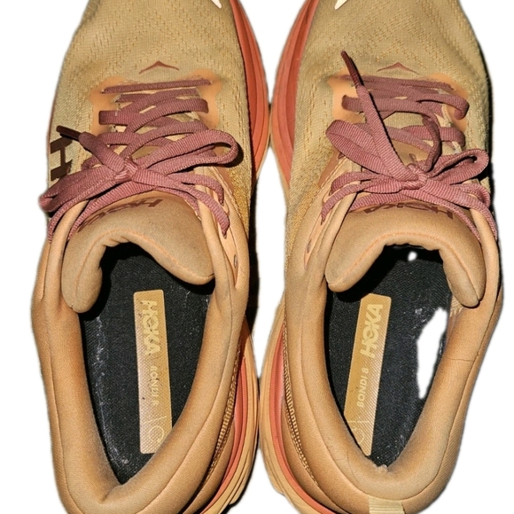 Hoka One One Bondi 8 in the Versatile Amber colorway.  - Picture 4 of 5